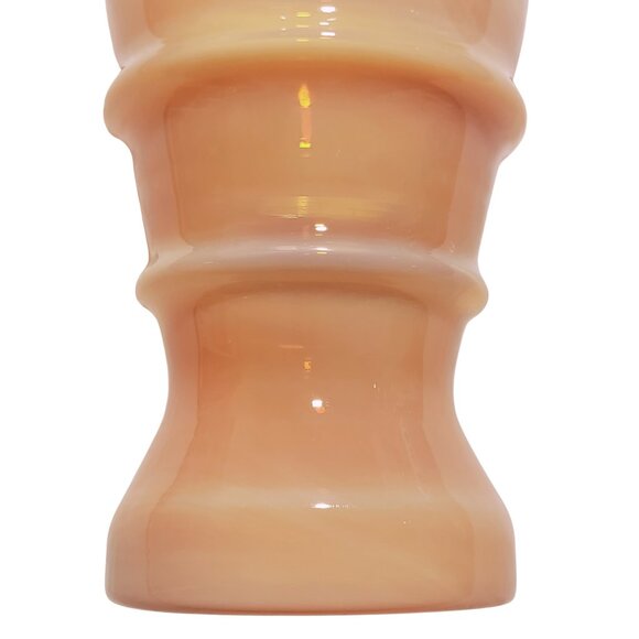 Vintage Altaglass Ruffled Peach & White Opalescent Vase - Excellent Condition - Picture 7 of 8